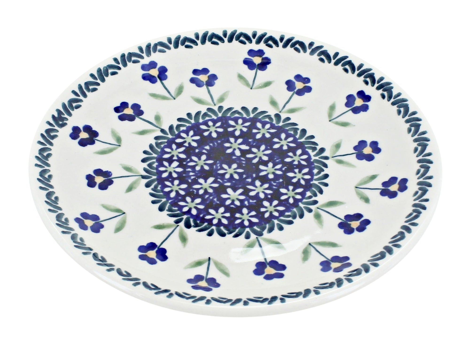 Manufaktura Blue Daisy Dining Plates & Bowls — Polish Pottery