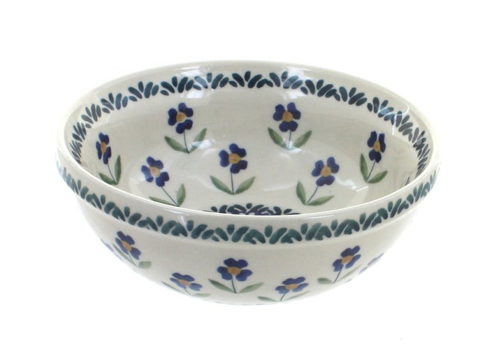 Manufaktura Blue Daisy Dining Plates & Bowls — Polish Pottery