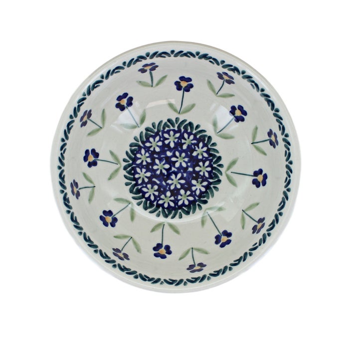Manufaktura Blue Daisy Dining Plates & Bowls — Polish Pottery
