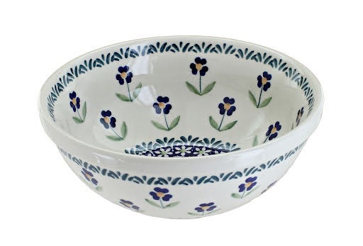 Manufaktura Blue Daisy Dining Plates & Bowls — Polish Pottery