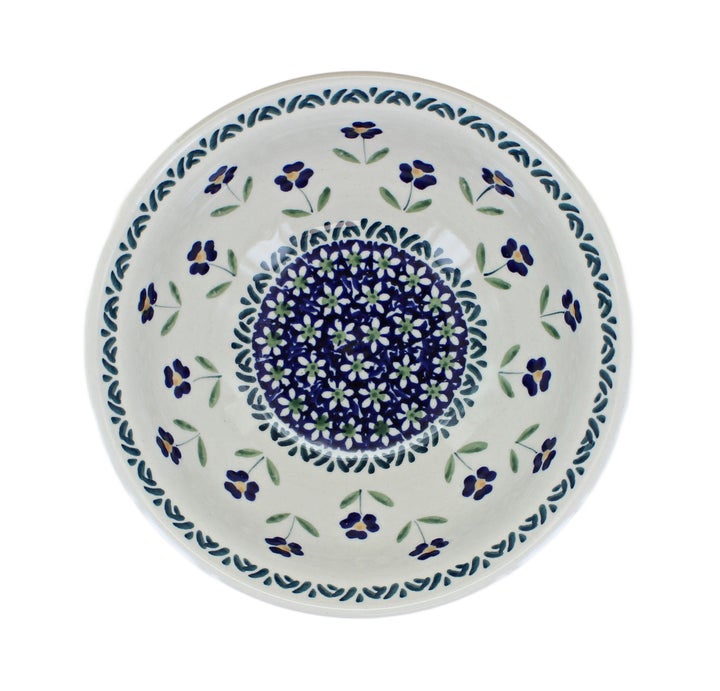 Manufaktura Blue Daisy Dining Plates & Bowls — Polish Pottery