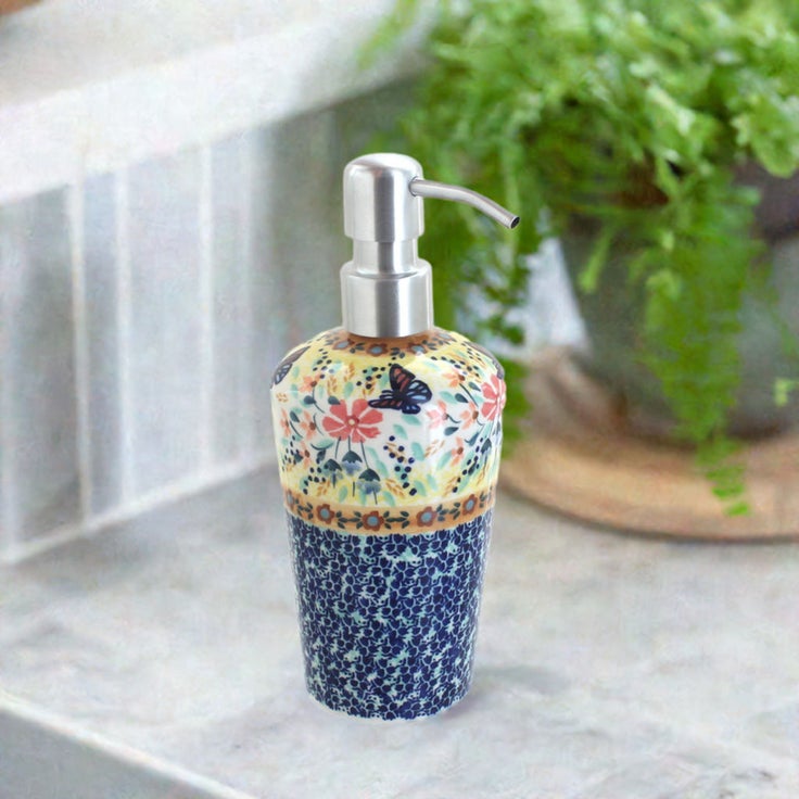 Detail image of Manufaktura Blue Butterfly Bathroom Accessories — Polish Pottery