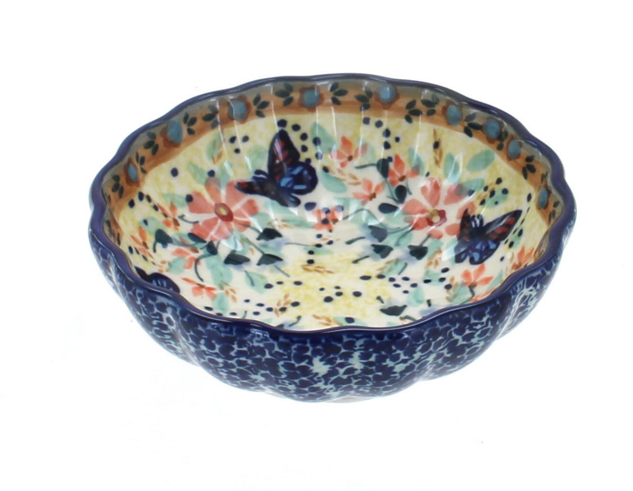 Manufaktura Blue Butterfly Petite Bowl/Dish — Polish Pottery