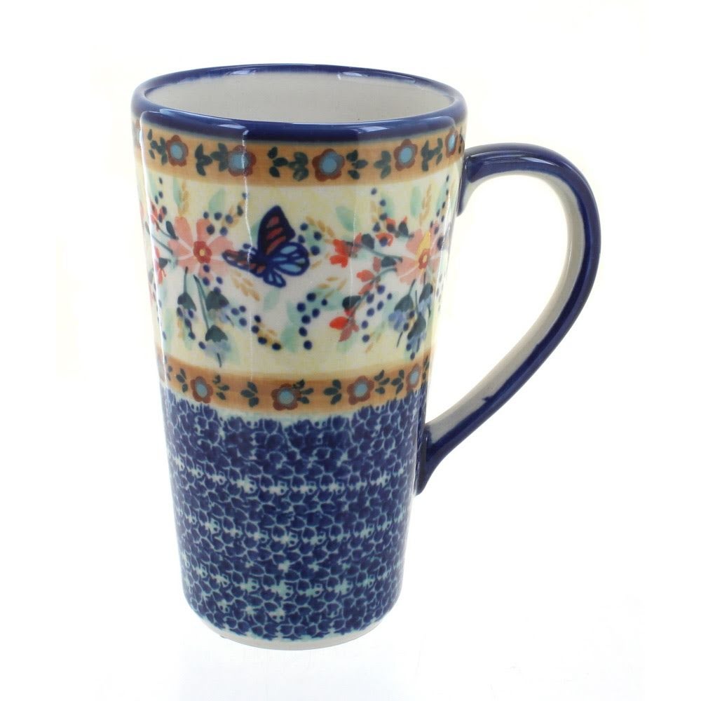 Manufaktura Blue Butterfly Mug — Polish Pottery