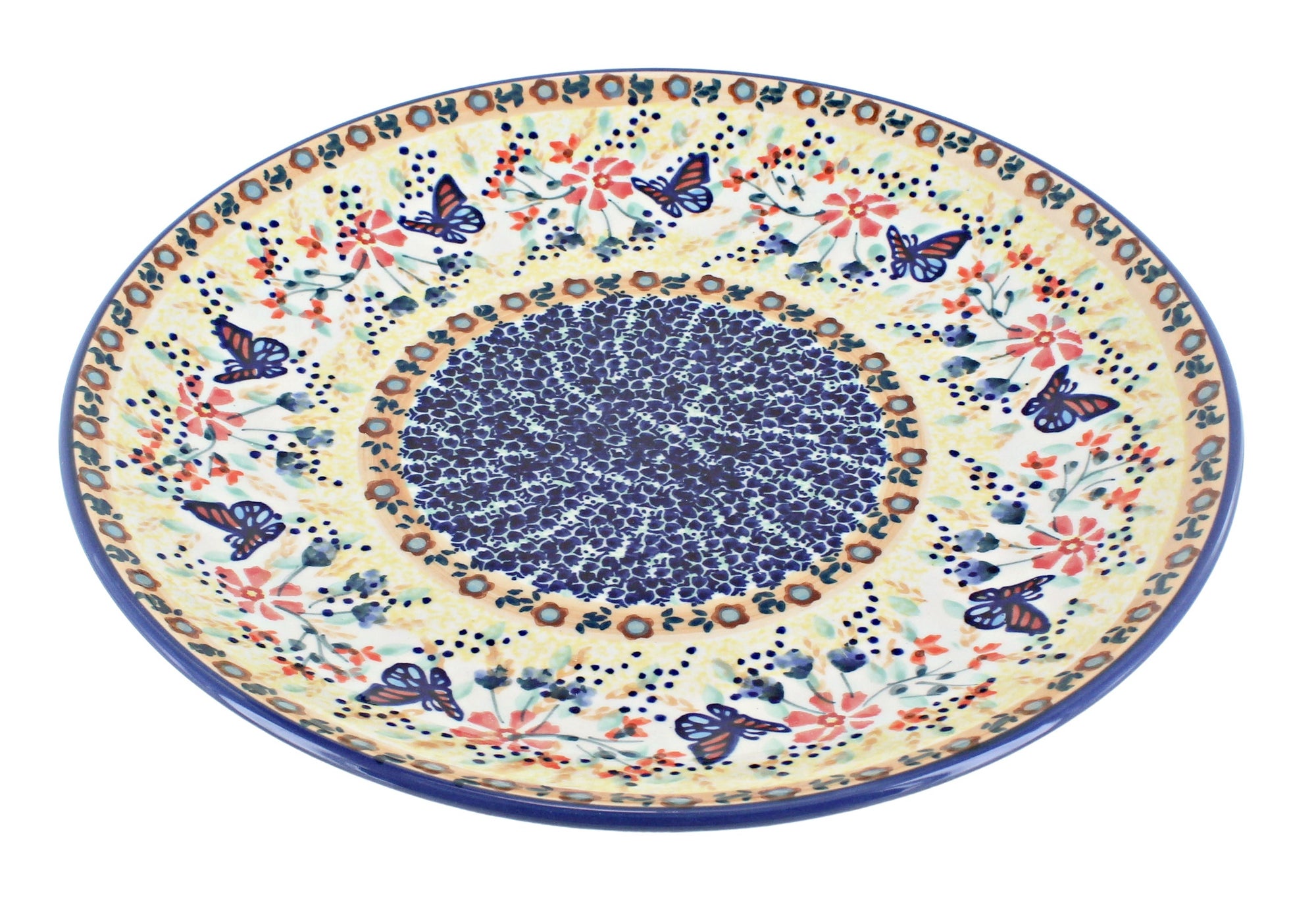Manufaktura Blue Butterfly Dining Plates & Bowls — Polish Pottery