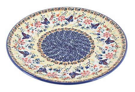 Manufaktura Blue Butterfly Dining Plates & Bowls — Polish Pottery