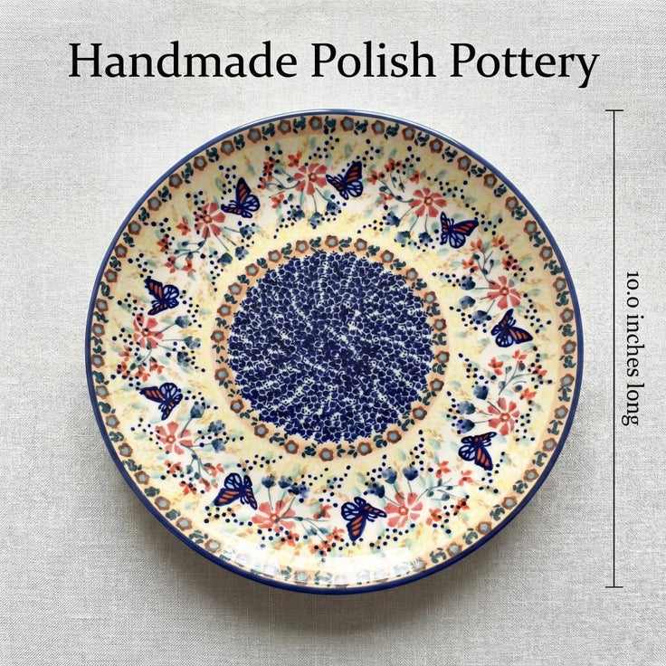 Detail image of Manufaktura Blue Butterfly Dining Plates & Bowls — Polish Pottery