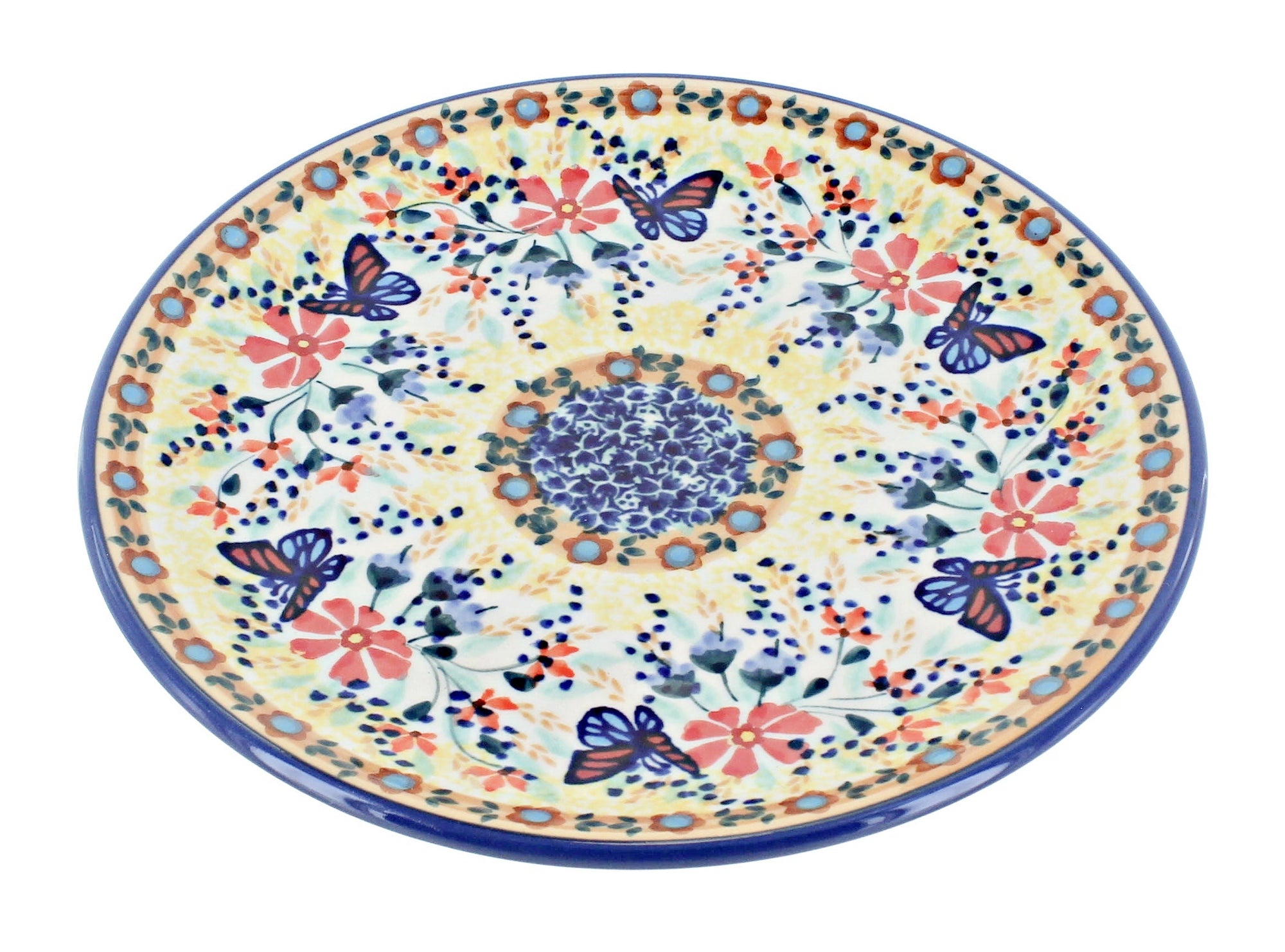 Manufaktura Blue Butterfly Dining Plates & Bowls — Polish Pottery