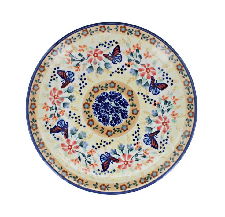 Detail image of Manufaktura Blue Butterfly Dining Plates & Bowls — Polish Pottery