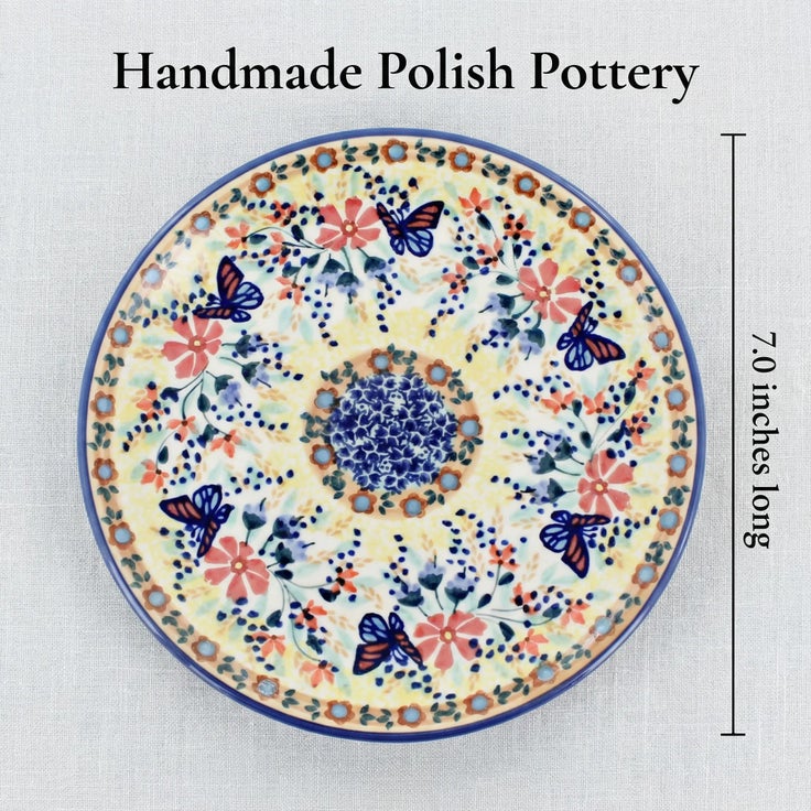 Detail image of Manufaktura Blue Butterfly Dining Plates & Bowls — Polish Pottery