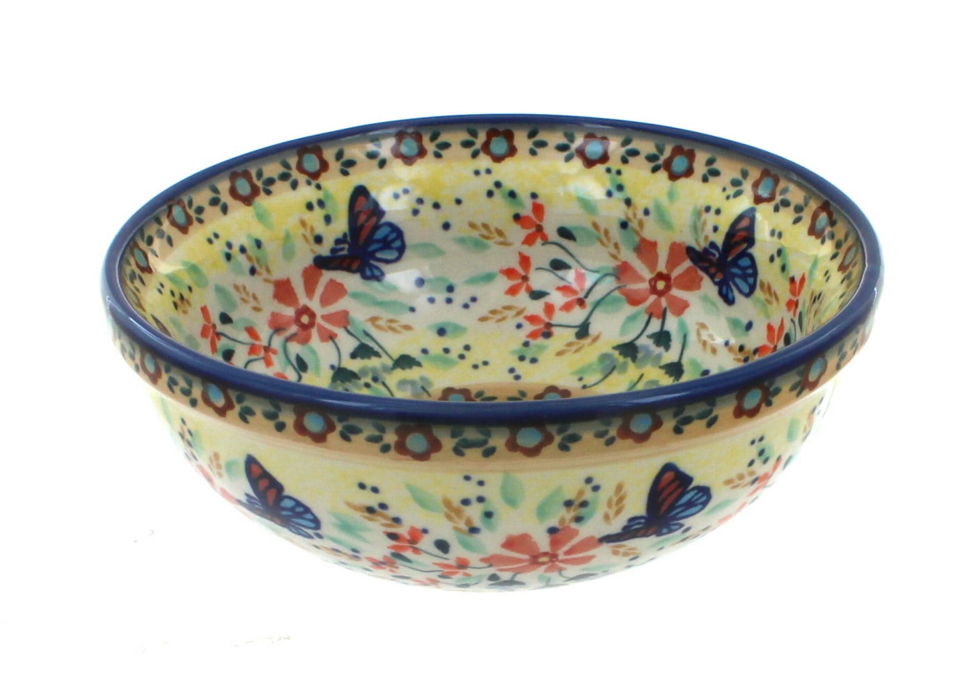 Manufaktura Blue Butterfly Dining Plates & Bowls — Polish Pottery