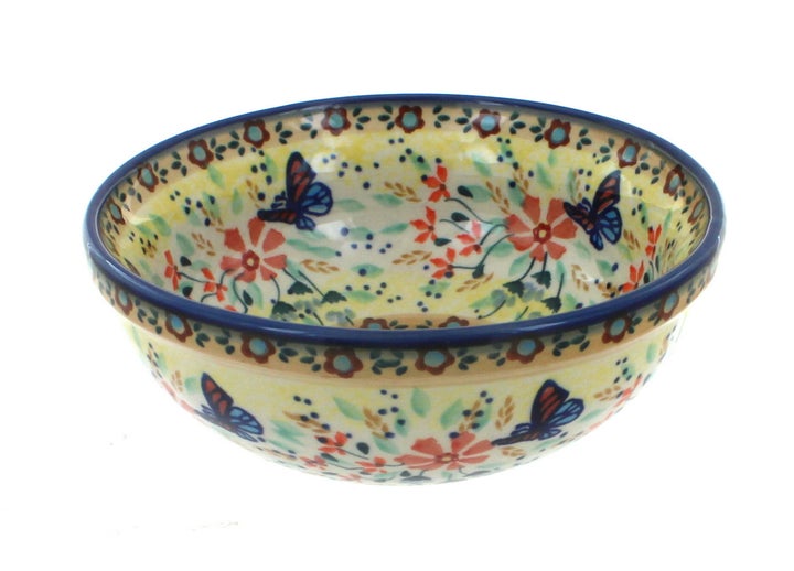 Manufaktura Blue Butterfly Dining Plates & Bowls — Polish Pottery
