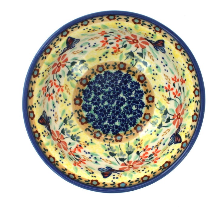 Detail image of Manufaktura Blue Butterfly Dining Plates & Bowls — Polish Pottery