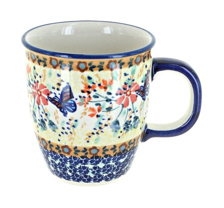 Manufaktura Blue Butterfly Mug — Polish Pottery