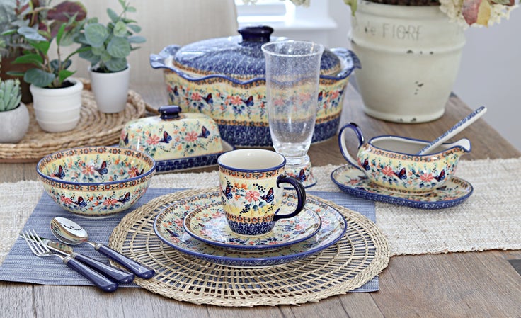 Detail image of Manufaktura Blue Butterfly Mug — Polish Pottery