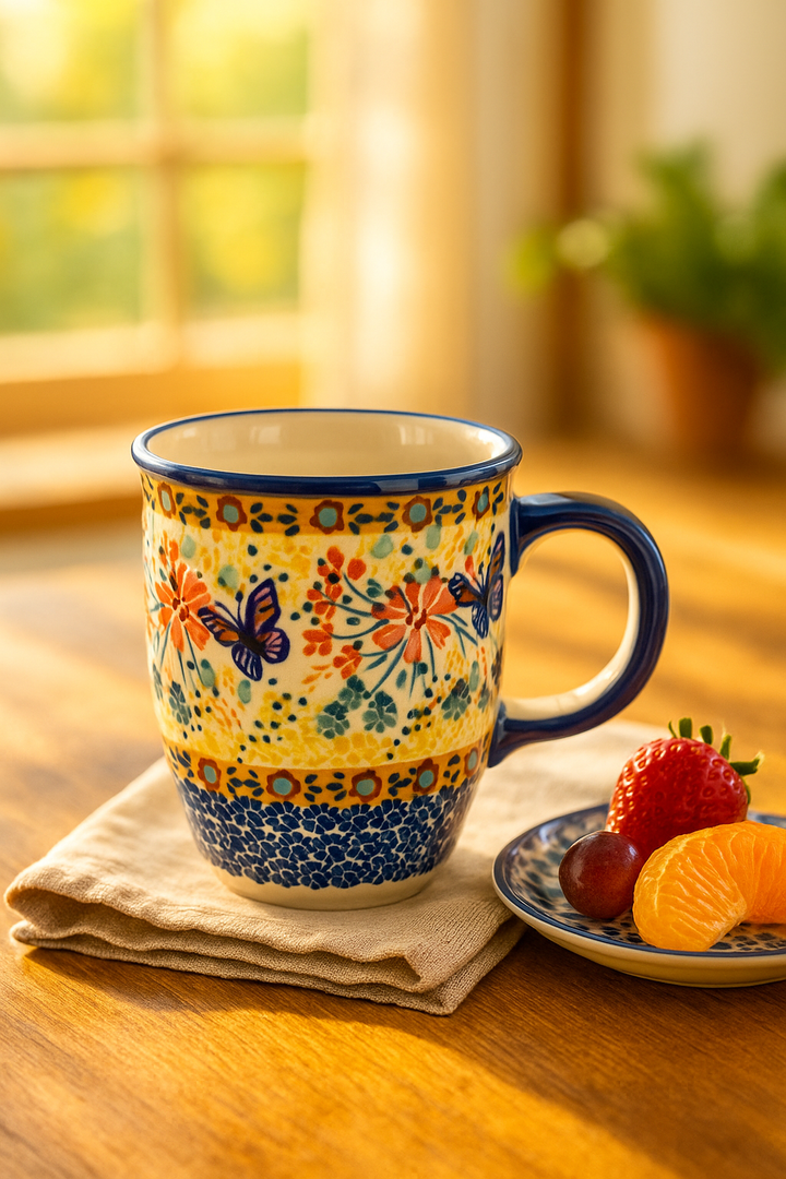 Manufaktura Blue Butterfly Mug — Polish Pottery