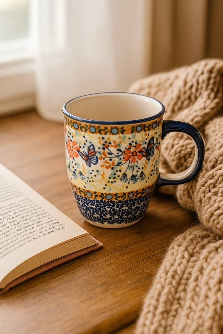 Manufaktura Blue Butterfly Mug — Polish Pottery
