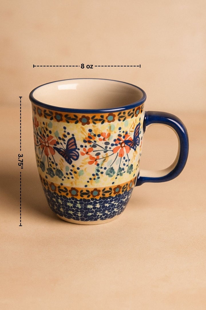 Manufaktura Blue Butterfly Mug — Polish Pottery