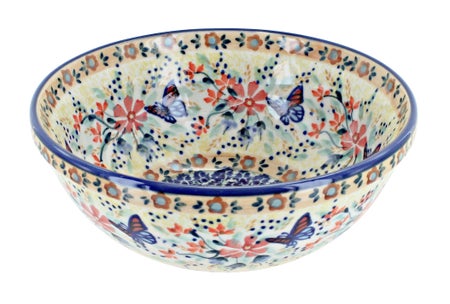 Manufaktura Blue Butterfly Dining Plates & Bowls — Polish Pottery