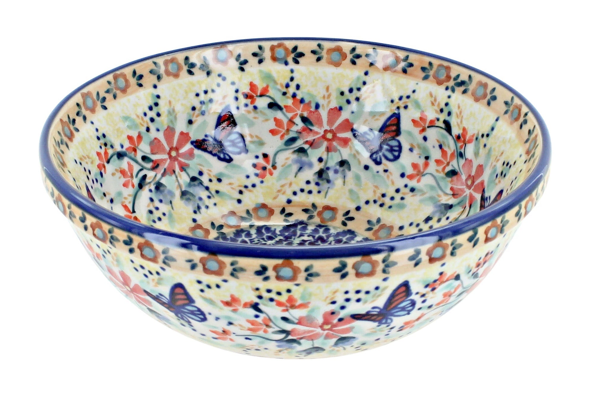 Manufaktura Blue Butterfly Dining Plates & Bowls — Polish Pottery