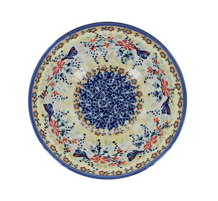Manufaktura Blue Butterfly Dining Plates & Bowls — Polish Pottery