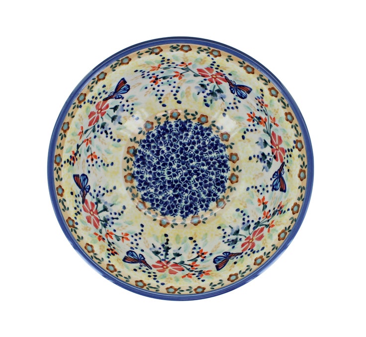 Detail image of Manufaktura Blue Butterfly Dining Plates & Bowls — Polish Pottery