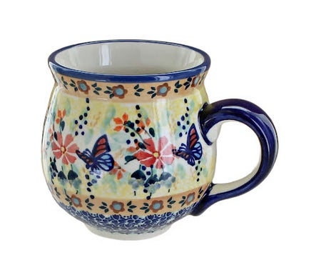 Manufaktura Blue Butterfly Mug — Polish Pottery