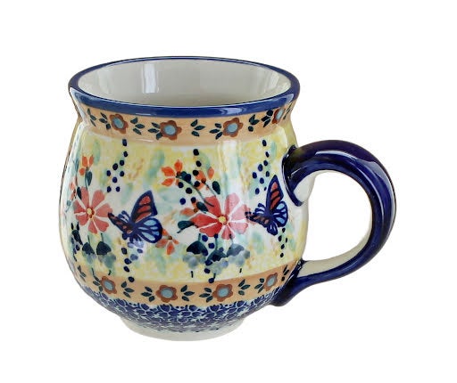 Manufaktura Blue Butterfly Mug — Polish Pottery