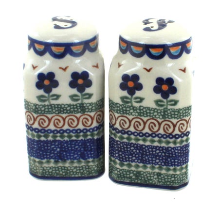 Vena Aztec Flower Salt & Pepper Shaker — Polish Pottery