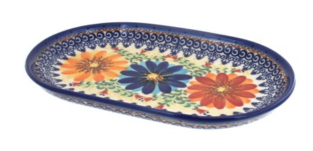 Vena Autumn Burst Small Serving Piece — Polish Pottery