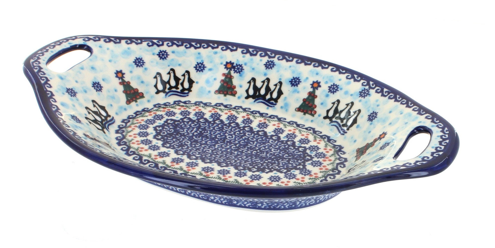 Vena Arctic Holidays Medium Serving Piece — Polish Pottery