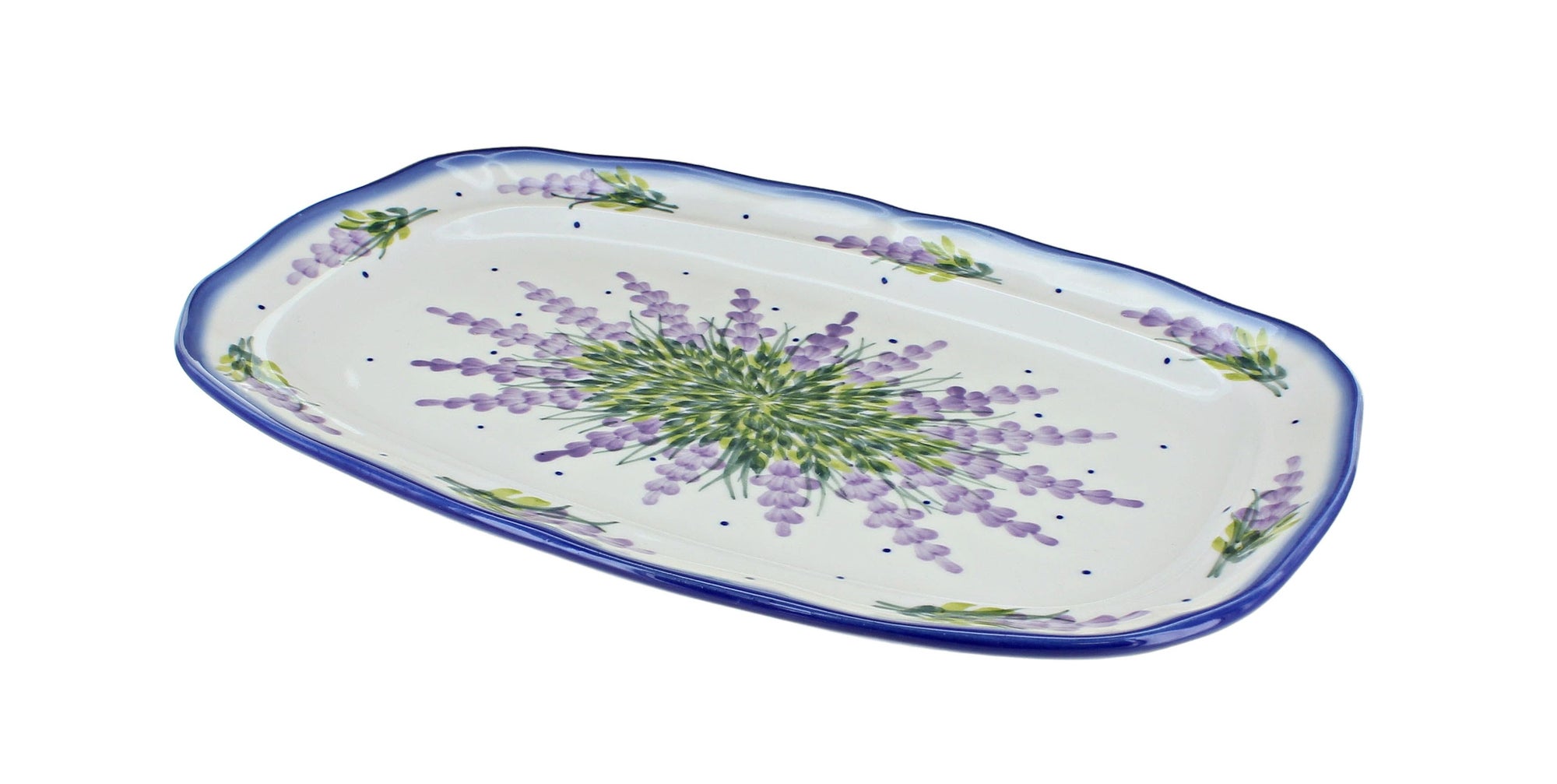 WR Unikat Lavender Fields Medium Serving Piece — Polish Pottery