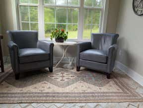 Customer photo for review titled "Beautiful soft rug for a sunroom"