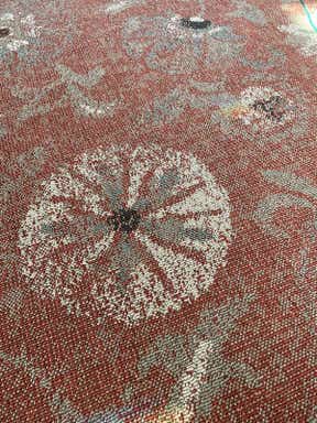 Customer photo for review titled "My new botanical indoor outdoor rug"