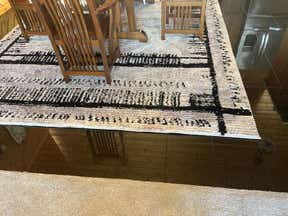 Customer photo for review titled "Looks very nice on my black floor."