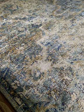 Customer photo for review titled "Charlotte light blue rug"