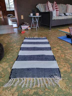 Customer photo for review titled "Make great soft rugs to start the day on!"