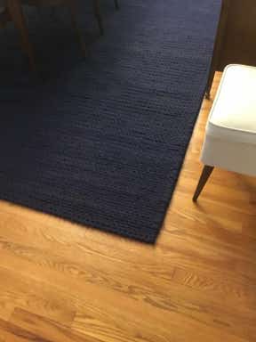 Customer photo for review titled "Hand woven Lana New Zealand wool rug."
