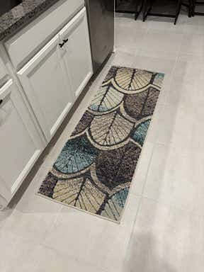 Customer photo for review titled "Runner for kitchen island"