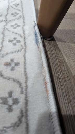Customer photo for review titled "Nice rug but a couple minor defects"
