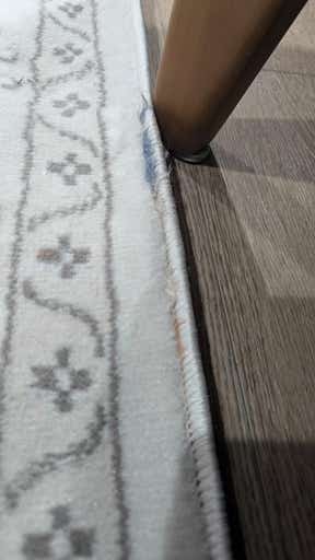 Customer photo for review titled "Nice rug but a couple minor defects"