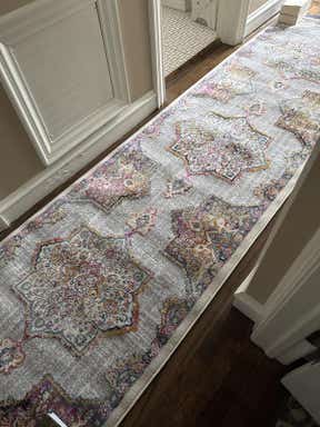Customer photo for review titled "Colorful Budapest rug"