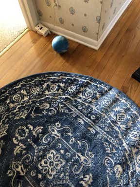 Customer photo for review titled "Nice rug but….."
