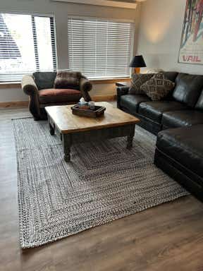 Customer photo for review titled "Great all around process & quality rug = happy guy"
