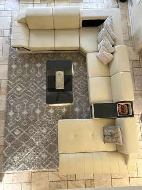 Customer photo for review titled "Wonderful shag large area rug!"