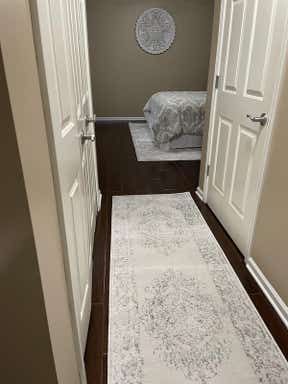 Customer photo for review titled "Ivory Oxford rug"