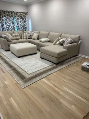 Customer photo for review titled "Beautiful neutral rug"