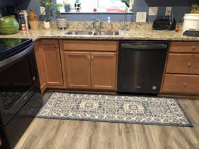 Customer photo for review titled "Colorful and useful in kitchen. Perfect for pets."