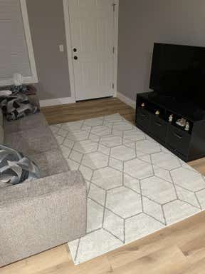 Customer photo for review titled "Cute Versatile Rug"