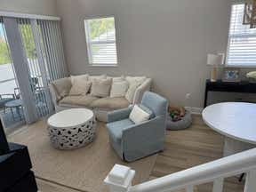 Customer photo for review titled "Modern coastal vibe and so soft! Amazing!"